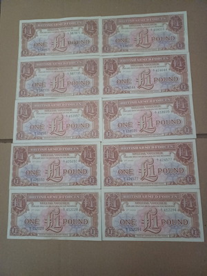 British Armed Forces Special Voucher £1, 3rd Series, set of 10