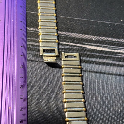 Le Noir vintage watch bracelet used, gold and silver