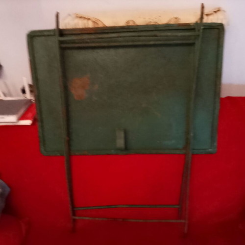 Antique Folding Table French 1920-50 Used, Solid Wrought Iron