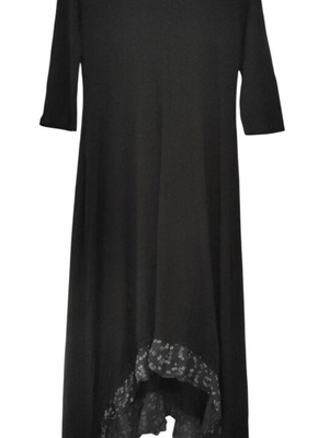 Elastic dress with ruffles size L like new, black