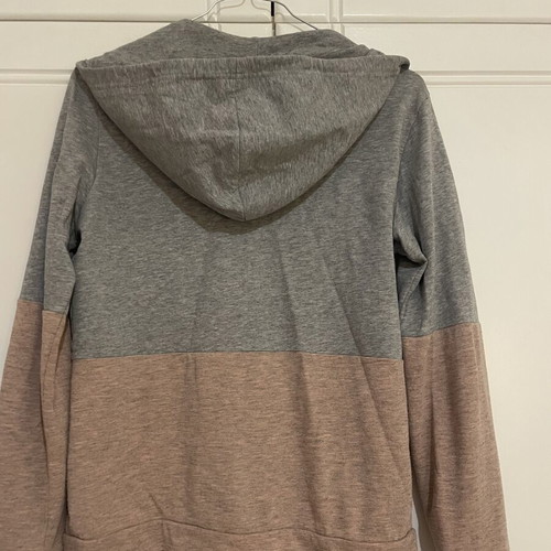 Adidas two-tone sports jacket, grey and pink, size S