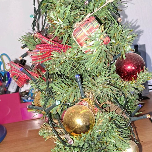 Christmas tree used with decorations and battery lights