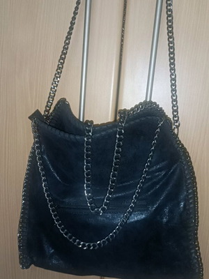 Women's bag new, black with chains in two lengths