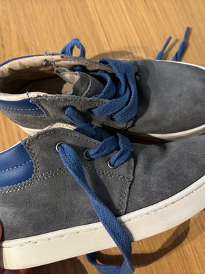 Μποτάκια Dpam σαν καινούργια, δερμάτινα, γκρι και μπλε, μέγεθος 28