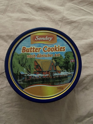 Метално кутия Sondey Butter Cookies употребявана, от Дания