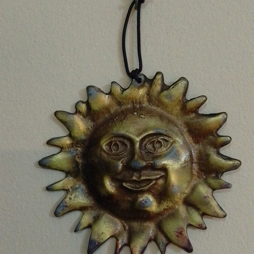 Sun wall decoration vintage metal used