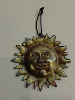 Sun wall decoration vintage metal used
