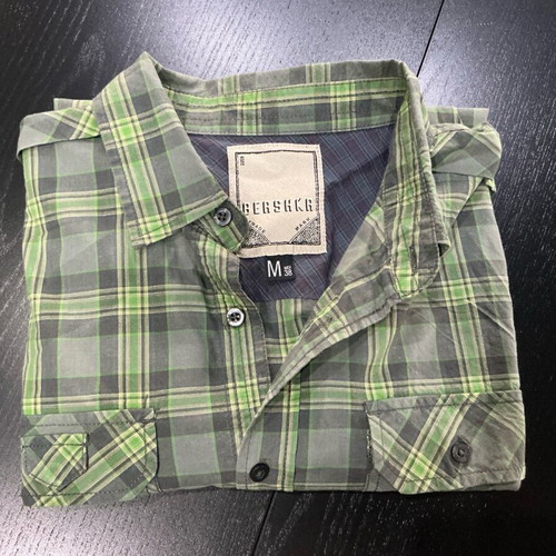 Bershka Checked Shirt like new, size M, multicolored green