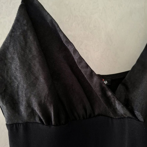 Black Display Spaghetti Strap Top used, adjustable straps, polyester