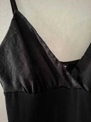 Black Display Spaghetti Strap Top used, adjustable straps, polyester