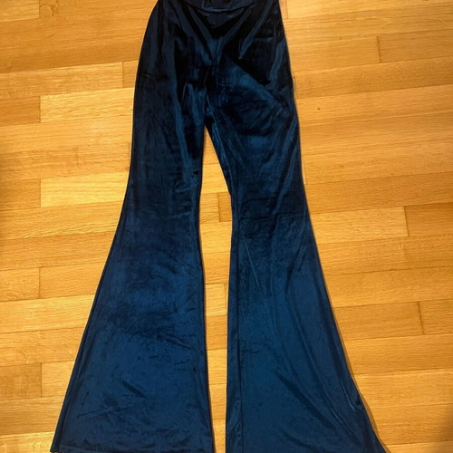 Velvet bell-bottom pants Pink Woman like new, blue, size S