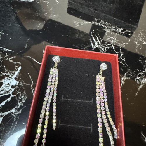 Dangling silver earrings