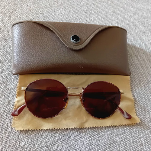 Marko Polo Venezia women's sunglasses, metal frame, brown and gold