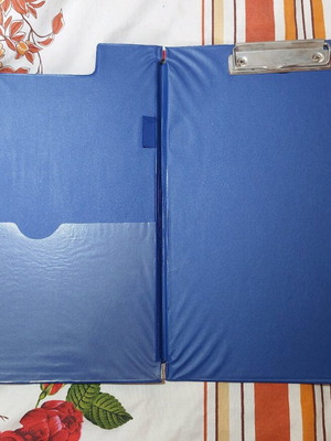 A4 plastic folder with clip and 26 sheets, blue