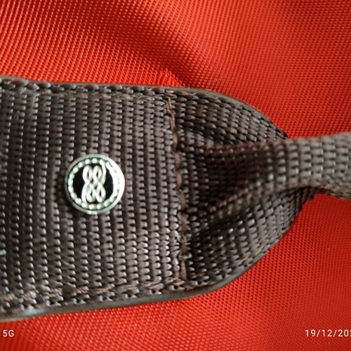 Lancel red crossbody bag like new with leather trims