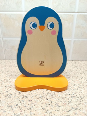 Wooden decorative penguin used, 20 cm height