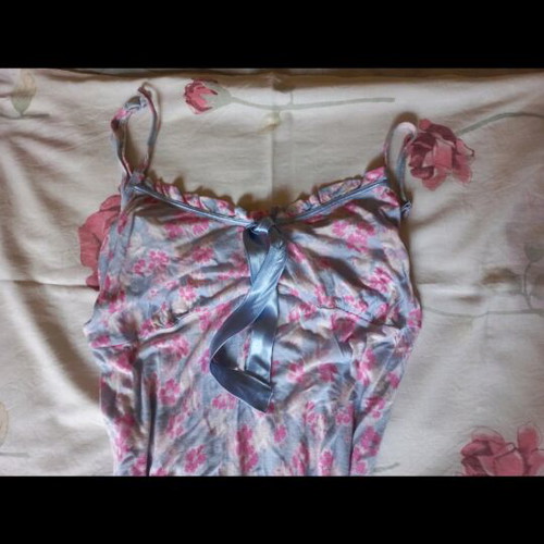 Midi nightgown floral like new with adjustable straps, purple