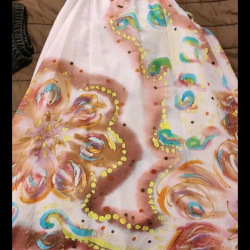 Mini dress used with adjustable straps pink multicolor
