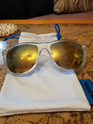Alpina sunglasses with transparent frame and ceramic mirror lenses