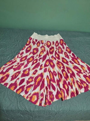 Lucifair midi viscose skirt with animal print and white knitted belt like new