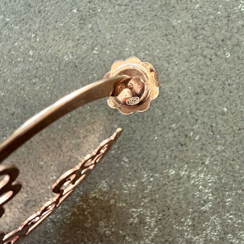 925 Silver Earrings in Rose Gold Tone like new
