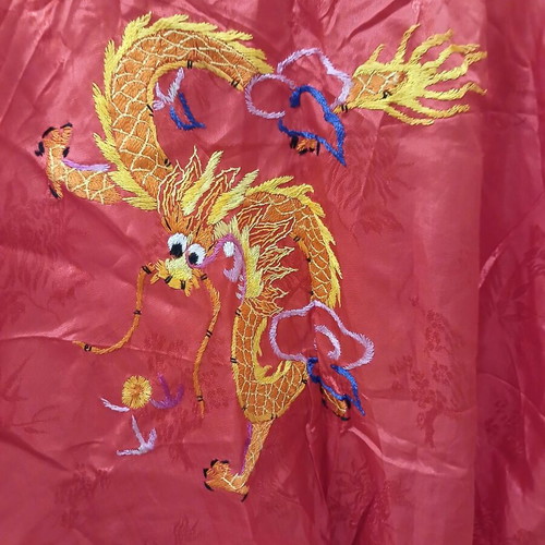 Golden Dragon red kimono size S like new, 100% rayon