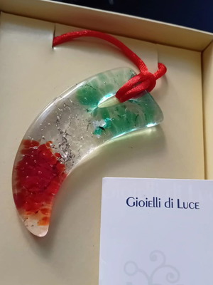 Murano crystal pendant new, 7cm x 2.5cm