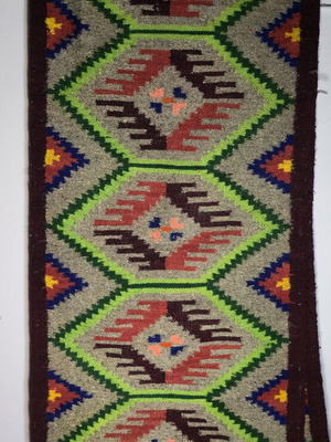 Vintage Kilim Runner with Geometric Patterns like new