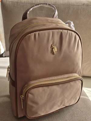 U.S. Polo Assn. backpack new, beige with brown details
