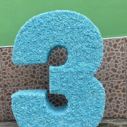 Large 3 dimensional birthday number, handmade