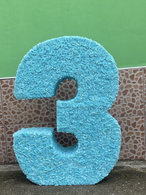 Large 3 dimensional birthday number, handmade