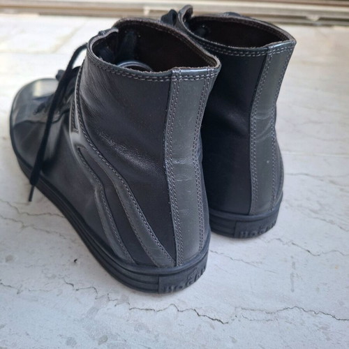 Hogan Rebel leather boots like new, black and gray
