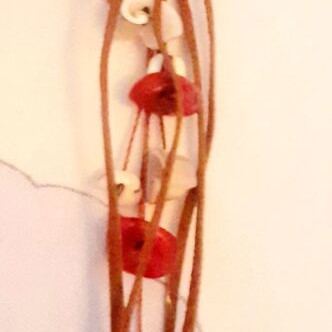 Summer earrings with shells and semiprecious stones used
