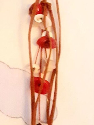 Summer earrings with shells and semiprecious stones used
