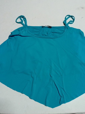 Desiree turquoise ruffle swing top with thin straps