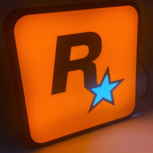 Rockstar lamp like new, USB with switch, 15x15 cm