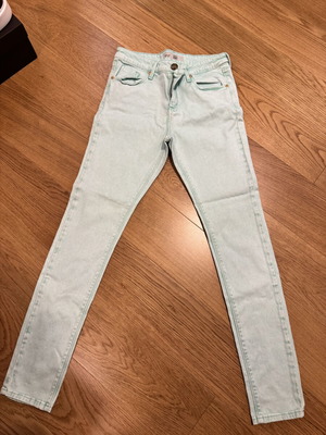 Τζιν παντελόνι Topshop καλοκαιρινό σαν καινούργιο, ξεβαμμένο πράσινο, W28
