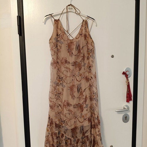 Motivi women's maxi dress, beige floral, lyocell