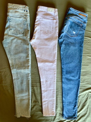 Σετ 3 τζιν παντελόνια για κορίτσι Tally Weijl, Miss Anna, Pull&Bear, σε καλή κατάσταση