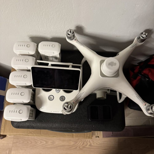 DJI Phantom 4 RTK drone used with 6 batteries and Smart Controller GS RTK