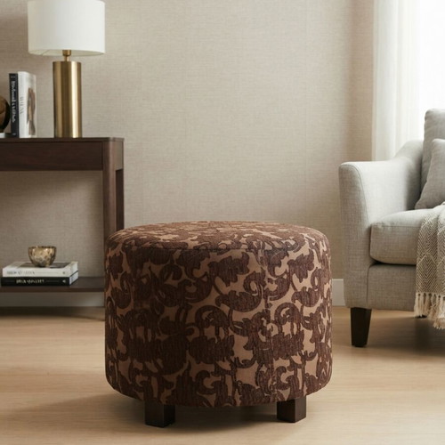 Handmade round stool pouf, height 38cm, diameter 48cm