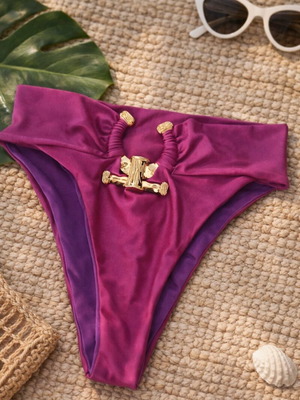 Magenta High-Waisted Bikini Bottoms like new, size S