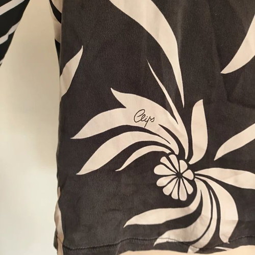 Tricot Design Black and White Top size S like new, silk and viscose