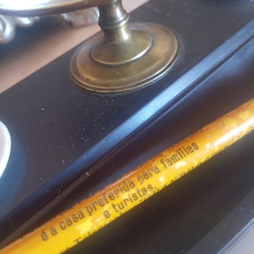 Vintage desk set used with inkwell stand and collectible pencil