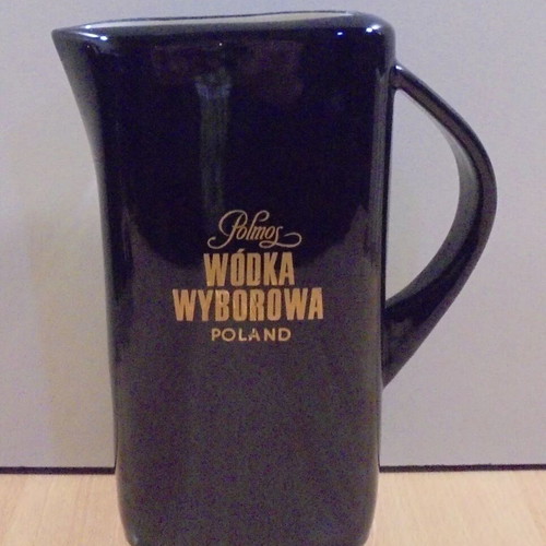Wyborowa vodka old promotional ceramic jug used