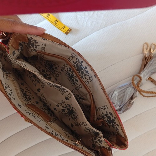 Doca shoulder bag new, spacious brown and red