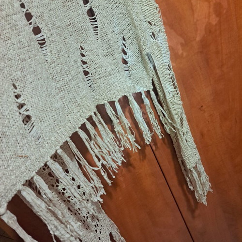 Knitted beach caftan beige, like new, boho style