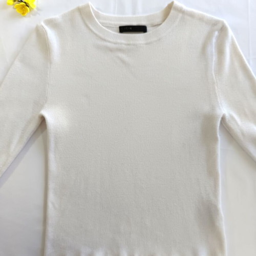 Shein white lightweight ribbed knit sweater used, size S
