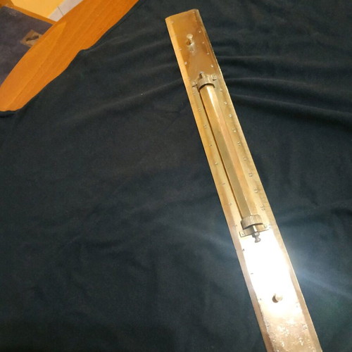 Brass micrometric ruler used, old, rare