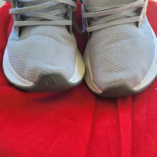 Adidas men's athletic shoes size 44 used, wide fit, black and gray